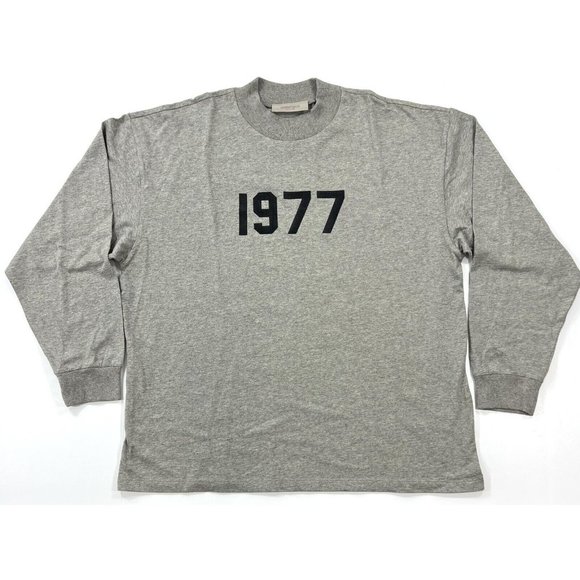 Essentials Fear Of God Mens Medium Shirt 1977 Long Sleeve Heather Gray Oversized